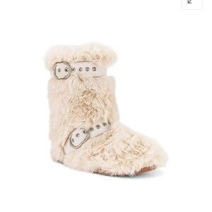 Jeffrey Campbell Beige Furry Ankle Booties